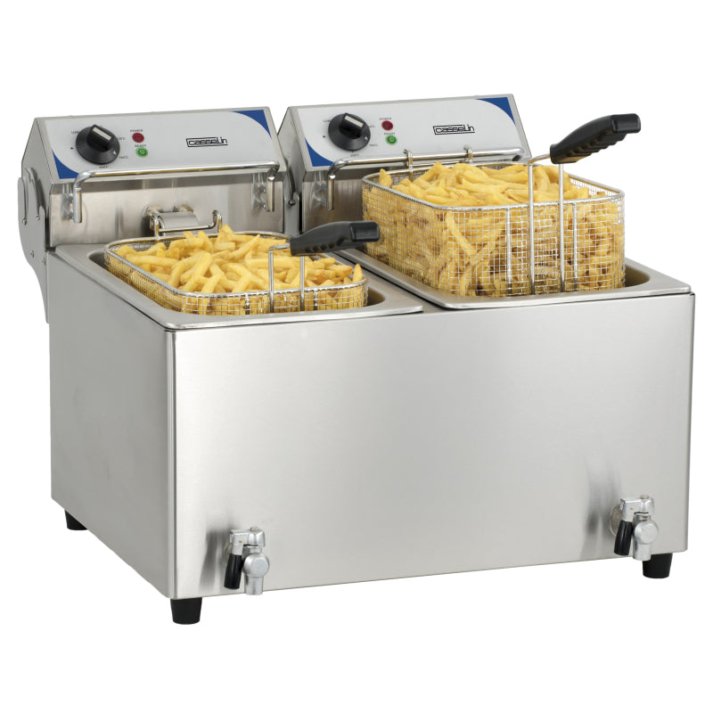 Photo de Friteuse électrique à poser 2x10L CASSELIN CFEV102B - CASSELIN