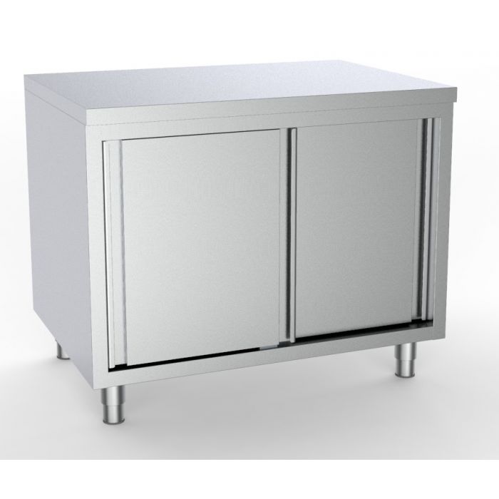 Photo de Meuble inox porte coulissante sans dosseret COMBISTEEL 7333-0214 - COMBISTEEL