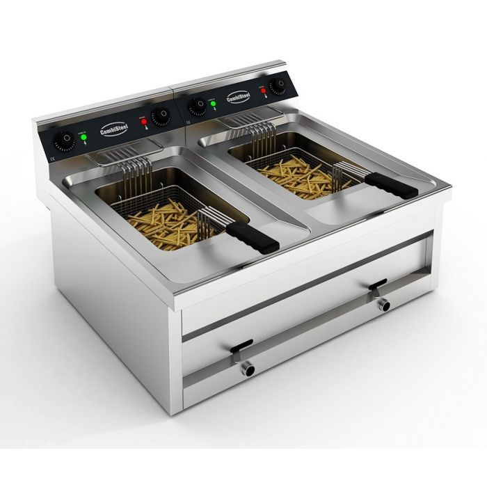 Photo de Friteuse électrique à poser 2x12L COMBISTEEL 7455-0945 - COMBISTEEL