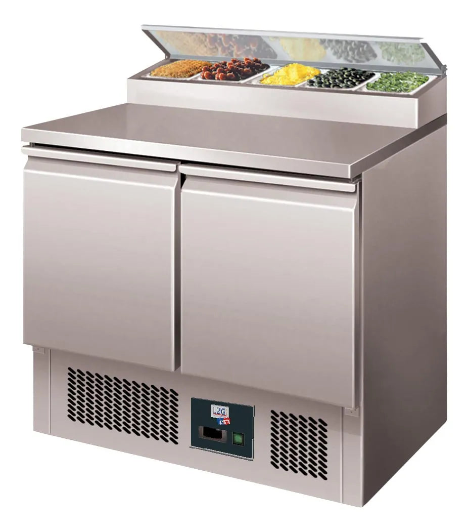 Photo de Saladette réfrigérée 2 portes GN1/1 INOX L2G PS200 - L2G