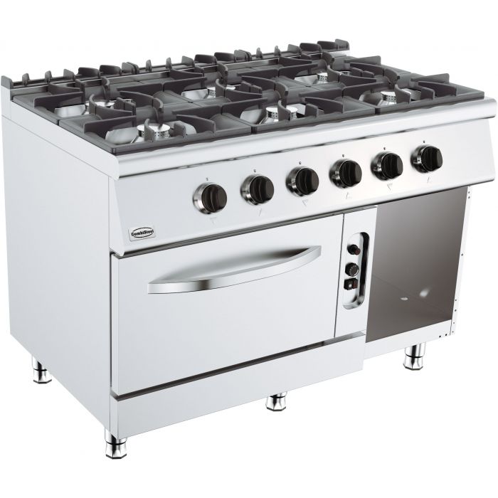 Photo de Fourneau gaz 6 feux sur four gaz COMBISTEEL 7178-0420 - COMBISTEEL